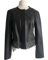 Diane von Furstenberg Leder Blouson - Schwarz