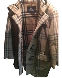 Burberry Camel Tweed Coat - Multicolour