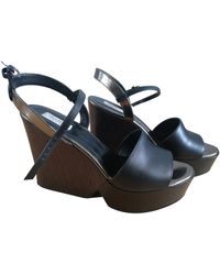 Max Mara Leather Sandals - Black