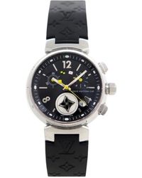 Louis Vuitton Orologio in acciaio nero Tambour Chronographe