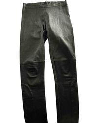 Maje Fall Winter 2018 Black Leather Trousers