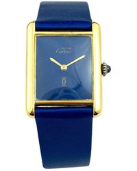 Cartier Orologio in vermeil blu Tank Must