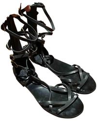 Chanel Leder Römersandalen - Schwarz