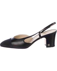 Chanel Slingback Leder Pumps - Schwarz