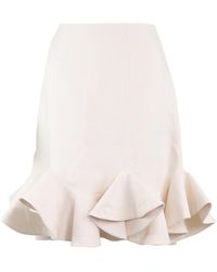 Valentino \n Ecru Wool Skirt - Multicolour