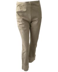Valentino \n Beige Suede Trousers - Natural