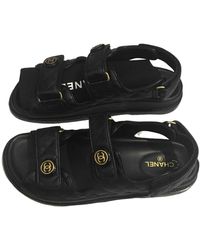 Chanel Dad Sandals Leder Sandalen - Schwarz