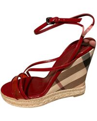 Burberry Leather Espadrilles - Red