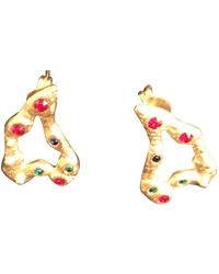 Maje Gold Metal Earrings - Metallic