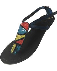 Diane von Furstenberg Leder Sandalen - Schwarz