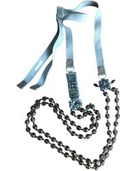 Max Mara Crystal Long Necklace - Green