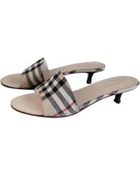 Burberry Cloth Mules & Clogs - Natural