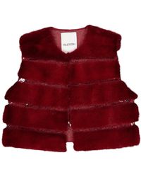 Valentino \n Red Mink Jacket