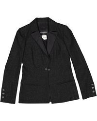 Chanel Wolle Blazer - Schwarz