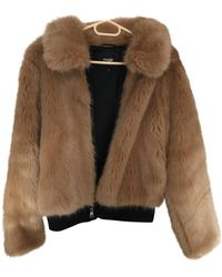 Maje Fall Winter 2019 Camel Faux Fur Jacket - Multicolour