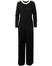 Valentino \n Black Wool Jumpsuits