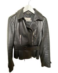 Burberry Leather Biker Jacket - Black