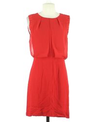 Sandro Leder Mini kleid - Rot