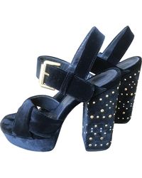 Maje Fall Winter 2018 Blue Velvet Sandals