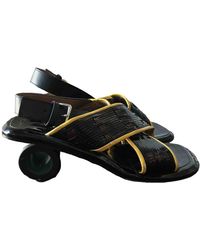 Marni Leder Römersandalen - Schwarz
