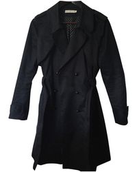 Sandro Blue Cotton Trench Coats