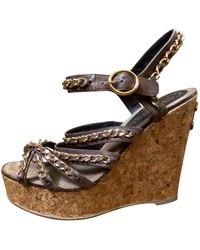 Chanel Leder Römersandalen - Braun
