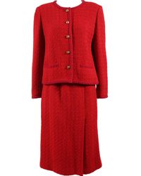 Chanel Wolle Kostüm - Rot