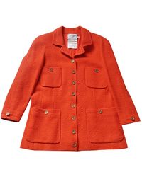 Chanel Abrigo de Lana - Naranja