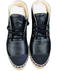Chanel Leder Espadrilles - Schwarz