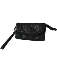 Sandro Black Leather Clutch Bag