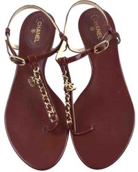 Chanel Lackleder Sandalen - Rot