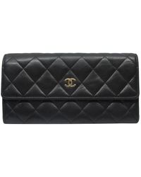 Chanel Cartera Timeless/Classique de Cuero - Negro