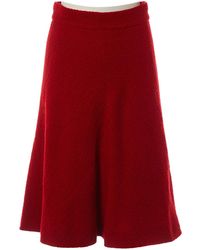 Chanel Wolle halblang rock - Rot