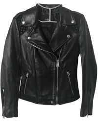 Maje Black Leather Leather Jacket