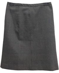 Miu Miu Wolle Halblang Rock - Grau