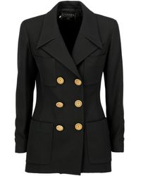Chanel Giacca in Cotone Nero