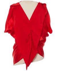 Lanvin Top \N en Soie Rouge