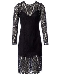 Sandro Spitze midi kleid - Schwarz