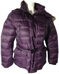 Moncler Mantel Fur Hood en Polyester Violet