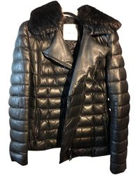 Moncler Mantel en Cuir Noir