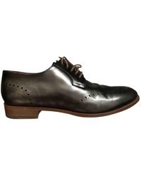 Max Mara Leather Lace Ups - Metallic