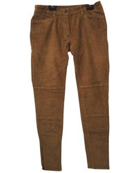 Sandro Camel Velvet Trousers - Multicolour
