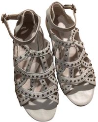 Maje White Leather Sandals
