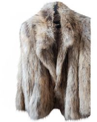Maje Camel Rabbit Coat - Multicolour