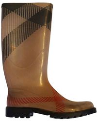 Burberry Multicolor Rubber Boots - Brown