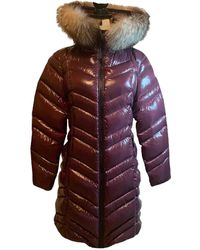 Moncler Mantel Long en Polyester Bordeaux - Violet