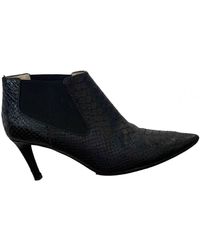 Diane von Furstenberg Leder Stiefeletten - Schwarz