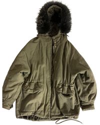 Maje Khaki Cotton Coat - Green