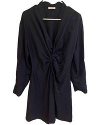 Sandro Fall Winter 2019 Leinen Mini kleid - Blau