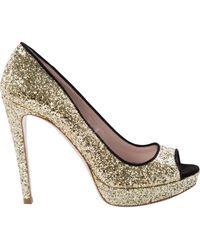 Miu Miu Scarpe col tacco in con paillette dorato \N - Metallizzato